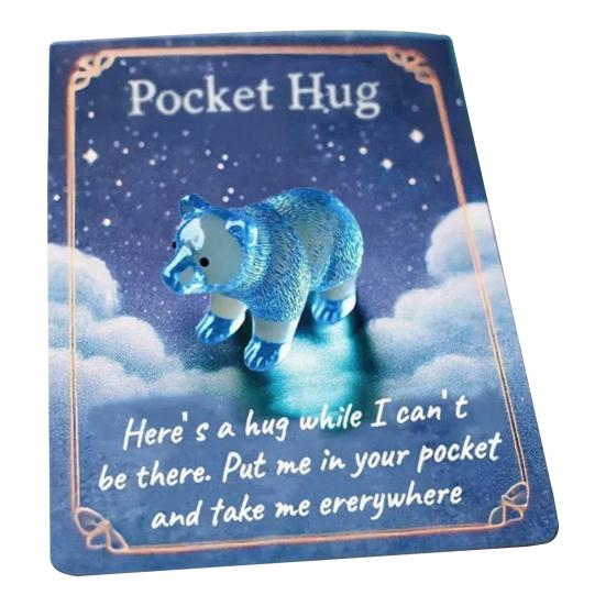 Pocket Hug Animal Resin Mini Animal Pocket Hug Token with Card Emotional Support Turtle Miniature Encouragement Gift for Christmas Birthday