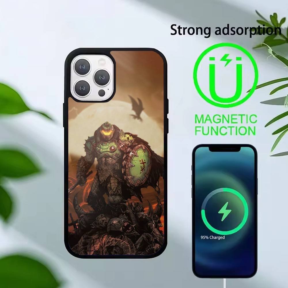 G-Game D-doom Phone Case For iPhone 14,16,15,13,17,12,Plus,Pro,Max Magnetic For Magsafe Frosted Cover