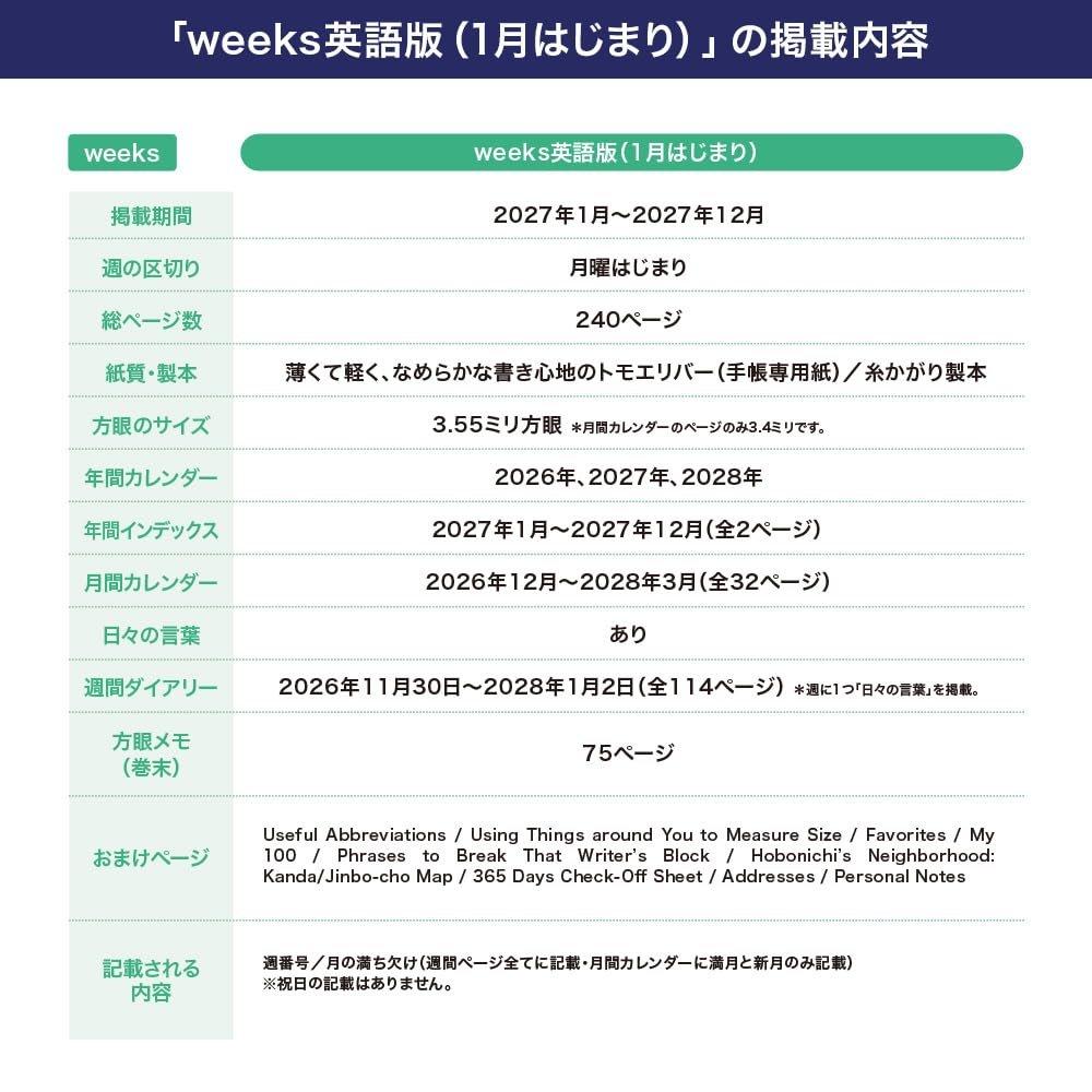 Hobonichi Techo 2027 Weeks Английское издание Муми-тролли Снусмумрик День Еженедельник Тонкий Левый Формат