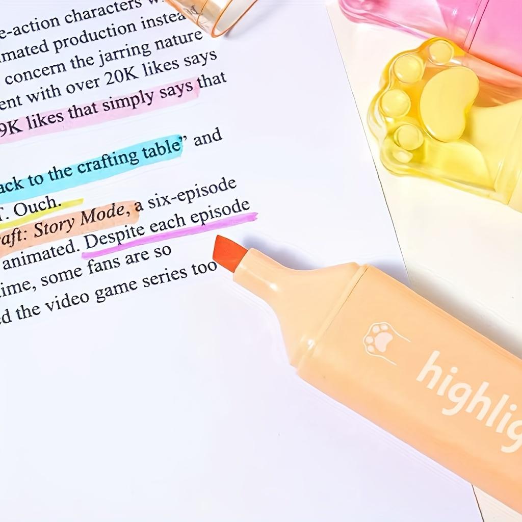 6pcs Cat Claw Pen Caps Set Macaron-Inspired Highlighters Office School Supply Cute Stationery for Students Business Professional