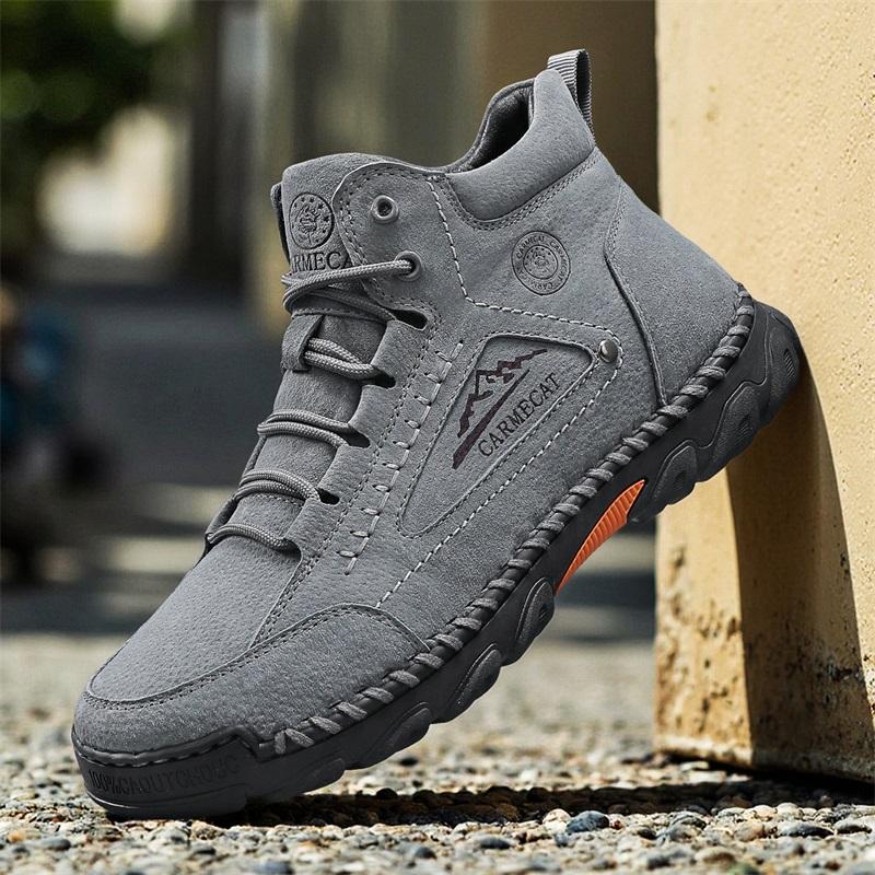Новые осенние мужские ботинки из натуральной кожи ручной работы, кроссовки с уличным дизайном, мужская дышащая повседневная кожаная обувь, мужские ботильоны