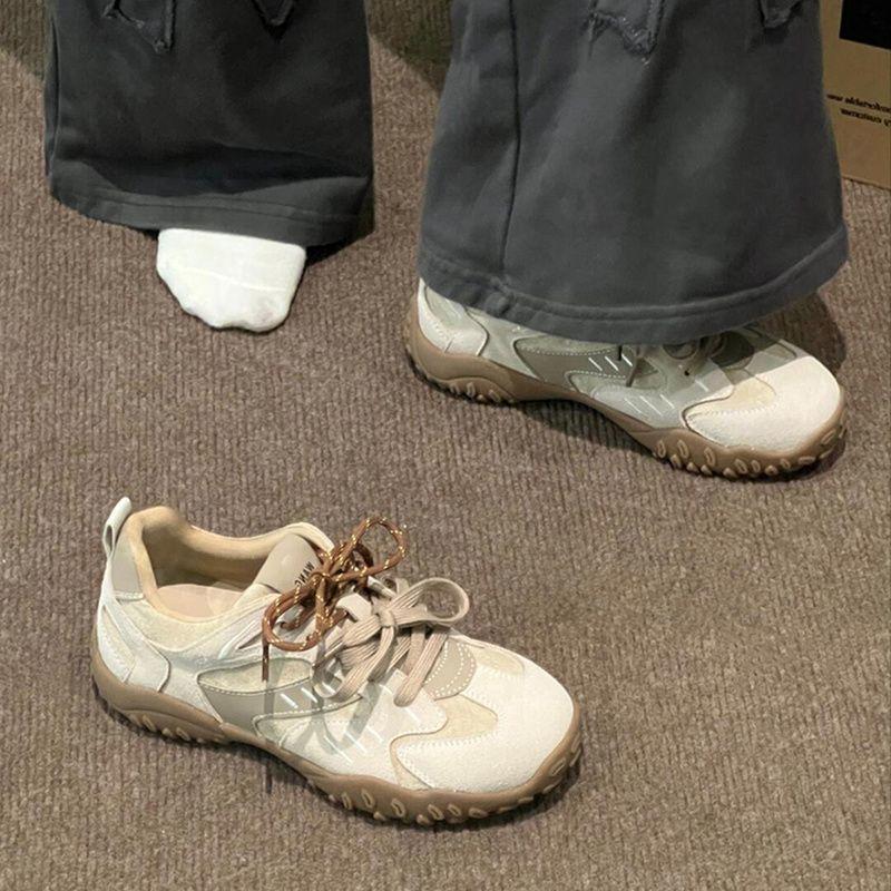 Женские Плоские Спортивные Туфли 2026 Осень Новые Круглый Носок Мягкая Подошва Противоскользящие Износостойкие Низкие Модные Повседневные Кроссовки