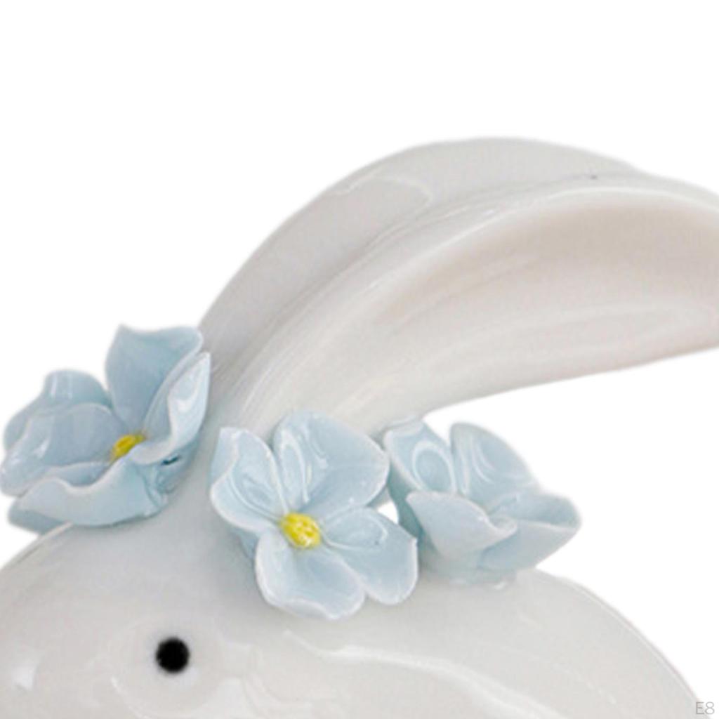 Animal Statue Rabbit Sculpture Ceramic Collectible Bunny Figurine,Desktop Decoration for Living