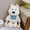 Shoulder Bag Westie Dog Plush Backpack Stuffed Running Dog Knapsack  Kids Playing Supplies