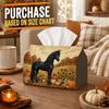 1pc Party Tissue Box,Rustic Countryside Fall,Multifunctional Tissue Holder,Horse Pumpkin Sunflower Scene,Outdoor Party Supplies, Everyday Desktop Tiss