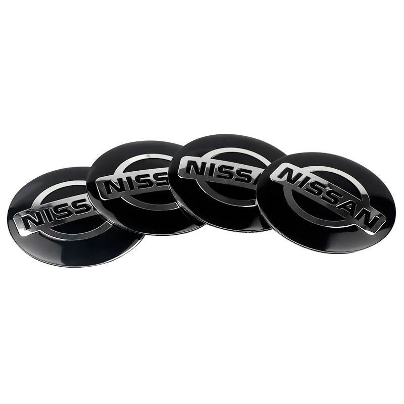 For Nissan ArR44pcs/set 56mm Car Wheel Center Hub Caps Stickers For Nissan Tiida Nismo Teana GTR 350Z 240SX 370Z Versa Almera Auto Dekoration