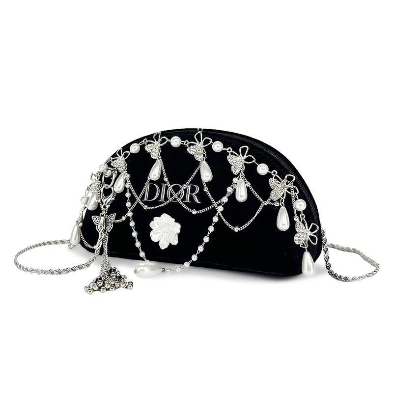 Dior Сумка [Индивидуальная косметичка] Бархатная Ноктюрн Бабочка Блестящий Кот Специальная Подарочная Коробка Спутник Аксессуары Бабочка Черный черный бархат