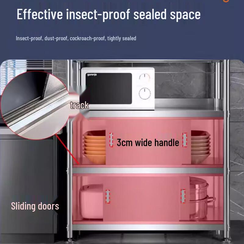 Beifu Stainless Steel 4-Tier Kitchen Storage Cabinet