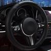 Car Steering Wheel Cover - Elastic, Lineless, Carbon Fiber Pattern Leather, All-Season Universal