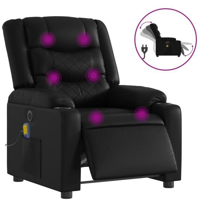 VidaXL Fauteuil de Massage Inclinable Électrique, Chaise de Relaxation avec Dossier et Repose-pied Réglables, Siège de Salon 3206547