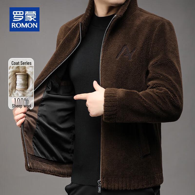 ROMON Мужская зимняя куртка из 100% шерсти со стойкой
