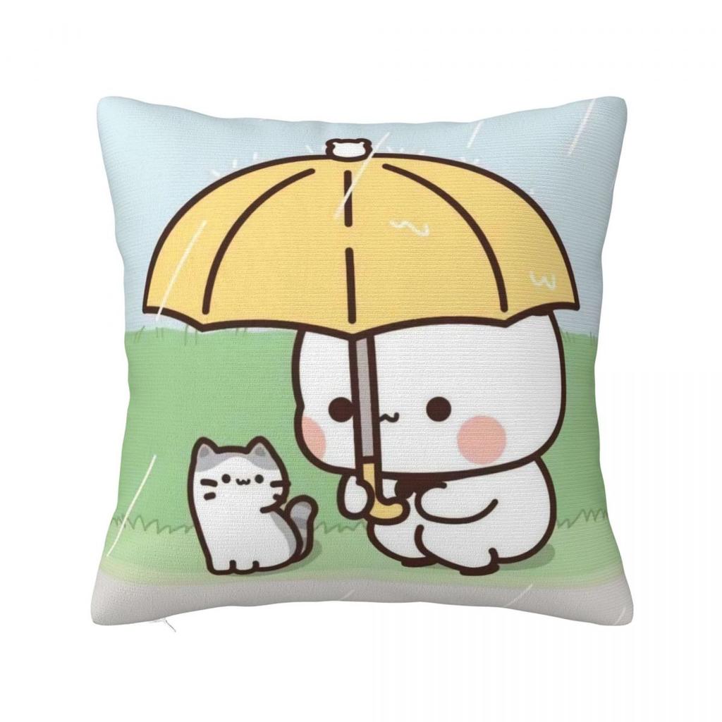 Bubu & Dudu In The Rain Pillow Cover Soft Pillow Case Cushion Cover Cute Funny Graphic Pillowcases For Sofa Car Home Decor