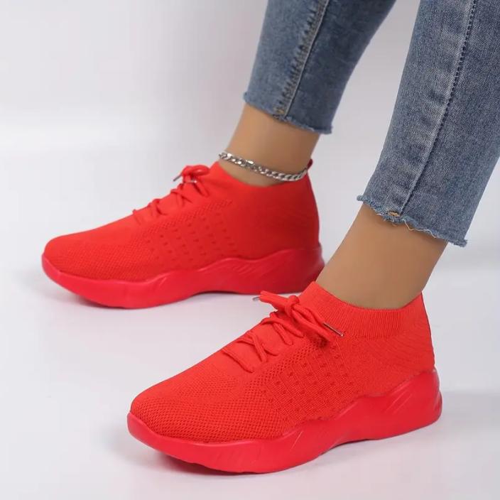 Дышащие сетчатые женские повседневные кроссовки, вулканизированная обувь на шнуровке, женские кроссовки на платформе, женская обувь больших размеров
