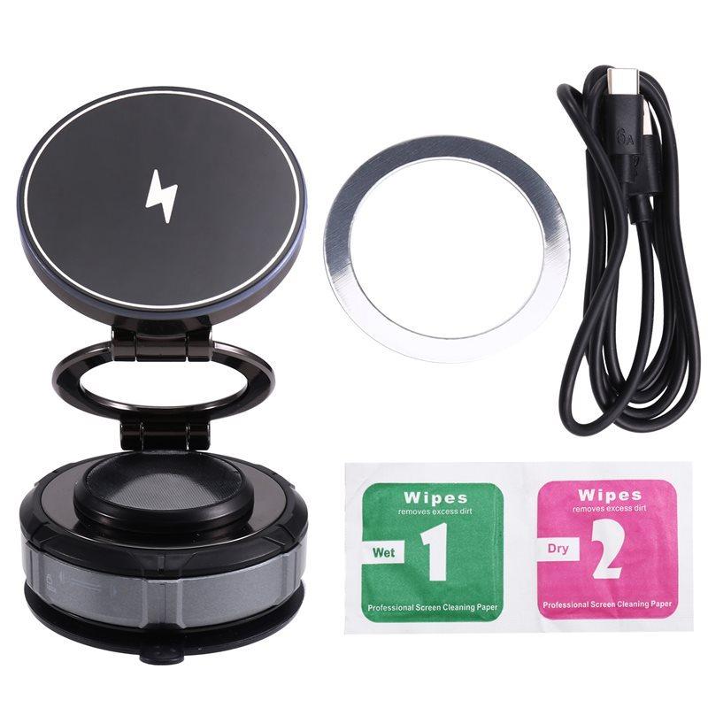Upgraded 15W Wireless Faster Charging Phone Holder 360° Vacuum Magnetic Mount For Magsafe For Car Suction Cup