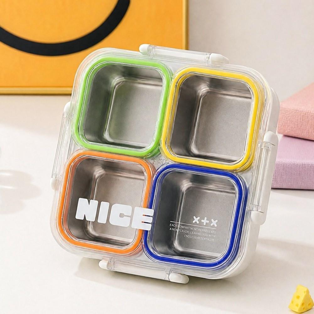 Thermal Insulation Bento Box 304 Stainless Steel Food Container Divided Lunch Box For Meal Prep
