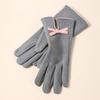 Thick Plush Full Finger Mittens Bow Decoration Winter Gloves Warm Women Gloves  Women
