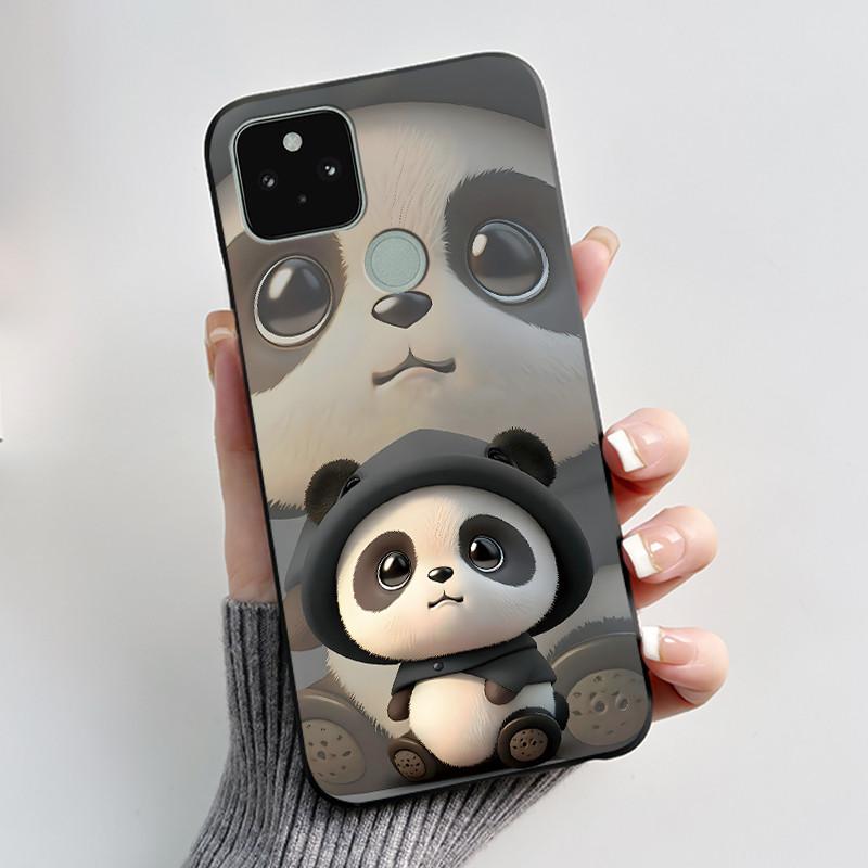 Phone Case For Google Pixel 5 Soft Silicone Black Case Elegant Style Beautiful Pattern Snow Mountain, Hidden Garden Casing
