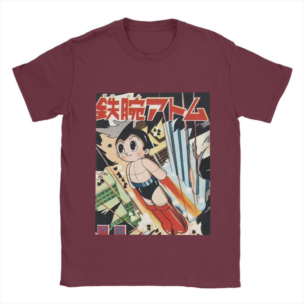 Men T-Shirts Vintage Astro Boy Cover Casual Pure Cotton Tees Short Sleeve  T Shirt O Neck Clothes Plus Size