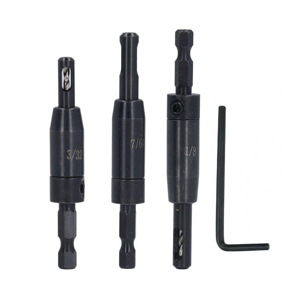 3 PCS Hex Shank Hinge Drill Bit Center Hinge Drill Bit Cabinet and Door Hinge Installation
