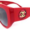 Отличные солнцезащитные очки CHANEL формы бабочки с логотипом COCO Красные Женские 5550-A Б/у