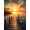 5d DIY Алмазная картина, вышивка крестом, закат, чайка, мост, пейзаж, алмазная вышивка, мозаика, полный круглый дрель, домашний декор, искусство