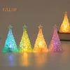 Рождественский ночник, акриловая рождественская елка, светодиодное украшение, блестящая настольная фигурка, мини-праздничный красочный светильник для домашнего декора спальни