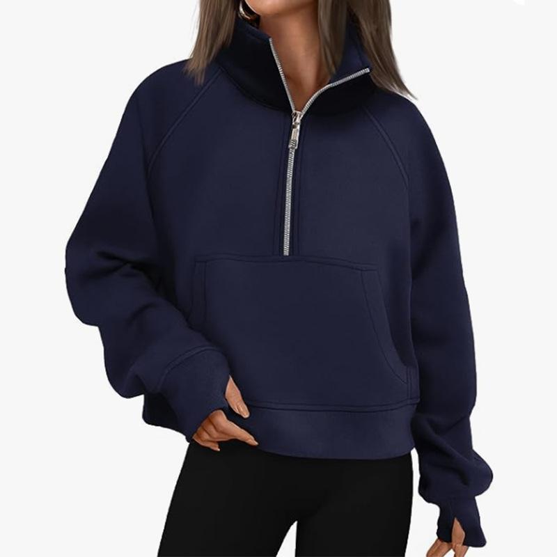 Women's Plus Size Autumn and Winter Loose Jacket Zipper Long Sleeve Sweatshirt