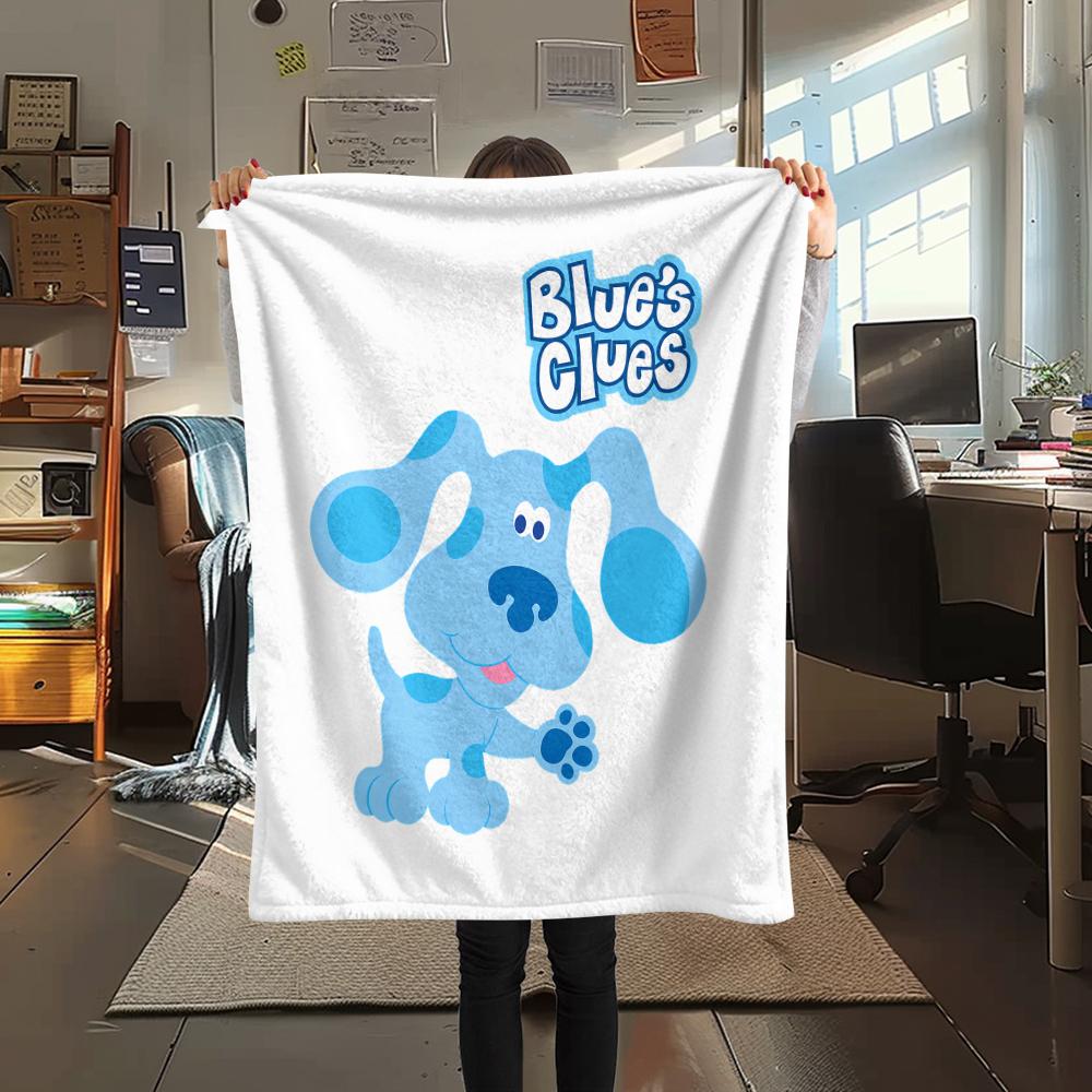 1PC Blue's Clues Print Flannel Blanket, High quality All Seasons, Home Decor, Warmth and Comfort, Perfect for Christmas Gifts