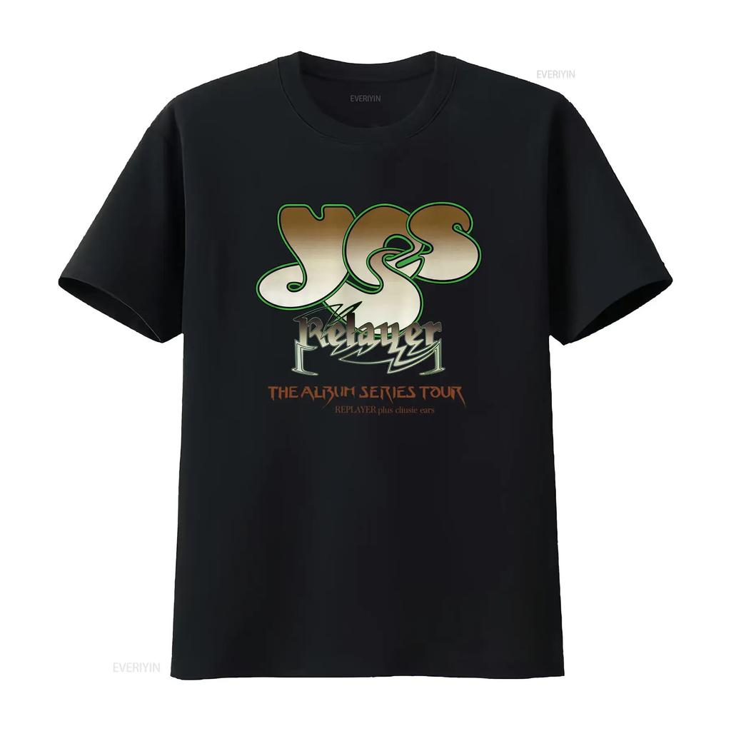 Cotton T Shirt Yes Music Relayer The Album Series Tour Jon Anderson Steve Howe Band Print Rock Fans vintage Washed Stylish