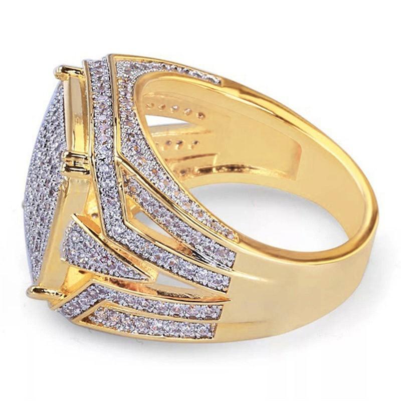 Xiaomi Huitan Trendy Two-tone Bright Cubic Zirconia Ring for Women or Men Gorgeous Party Accessories Jewelry for Unisex Delicate Gift