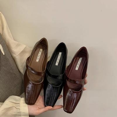 Французский ретро темперамент легкие тонкие туфли женские феи высокие чувства низкий каблук Мэри Джейн маленькие кожаные туфли