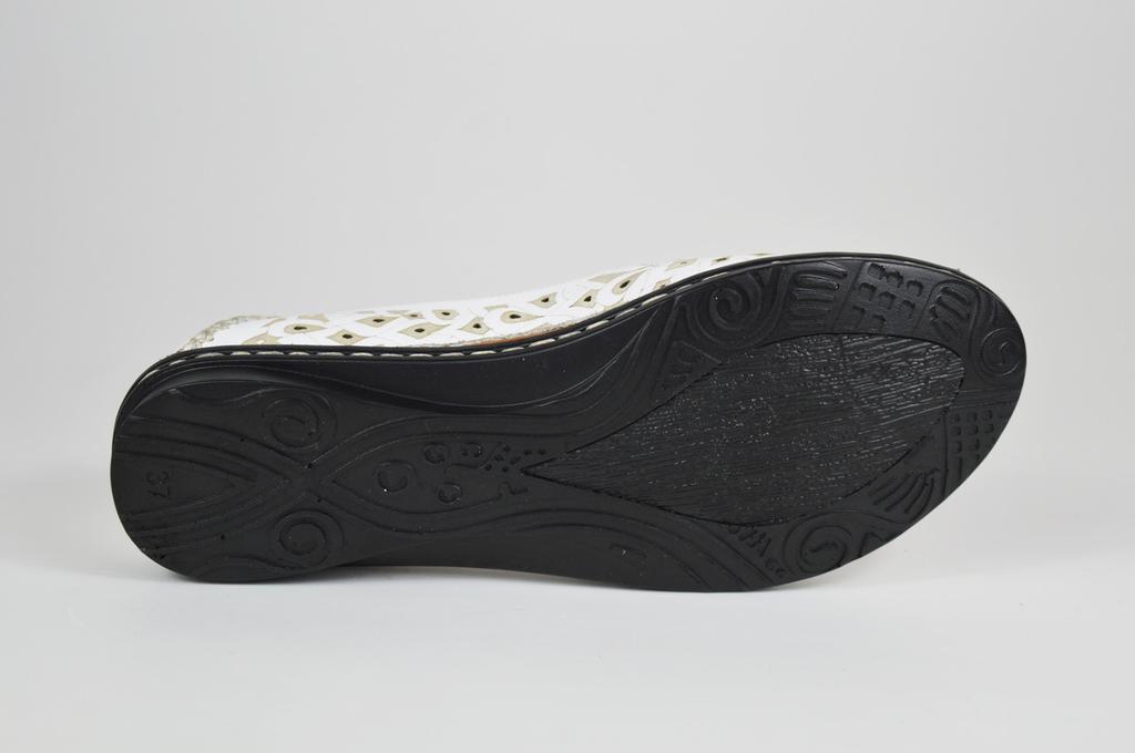 Балетки Evromoda 1459 Белые кожа