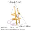 Minimalist 18K Gold Color Plated Stainless Steel Zircon Hammer Lines Layered Hollow Rings Geometric Stackable Rings For Women
