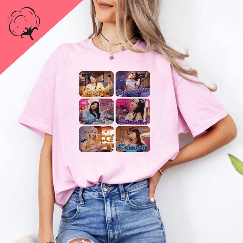 Usa Vcha Band Camisetas Cotton Ocollar Korean Popular Clothes Kpop Kg Kendall Keylee Camila Aesthetic Graphic Printed T Shirts
