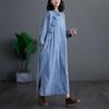Spring Autumn Vintage Women Denim Dresses Vestidos Robe Elbise Loose Plus Size Fashion Long Sleeve Long Dress