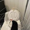 Large-capacity Fashionable Simple Solid Color Texture Handbag 2025 Early Autumn New Foreign Style Shoulder Messenger Bag Small Round Bag