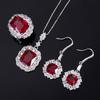 Jewelry Copper Gold Plated Jewelry Simulation Red Corundum Diamond Women'S Set Main 12 * 16 10 * 10