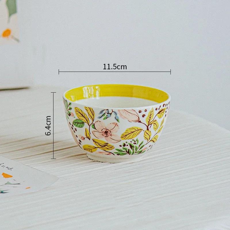 Креативные нестандартные керамические тарелки Изысканные цветы Торт Десертная тарелка Домашние деликатесы Рамен Чаша Отдых Офис Кофейная чашка