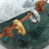 Этнический стиль 316L нержавеющая сталь кольца для женщин 18k позолоченные водонепроницаемые не тускнеющие рельефный узор женское кольцо женские украшения