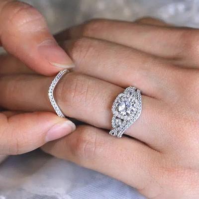 Huitan Trendy 3Pcs Set Rings for Women Full Bling Iced Out Cubic Zircon Statement Female Accessories Wedding Obrashkie Jewelry