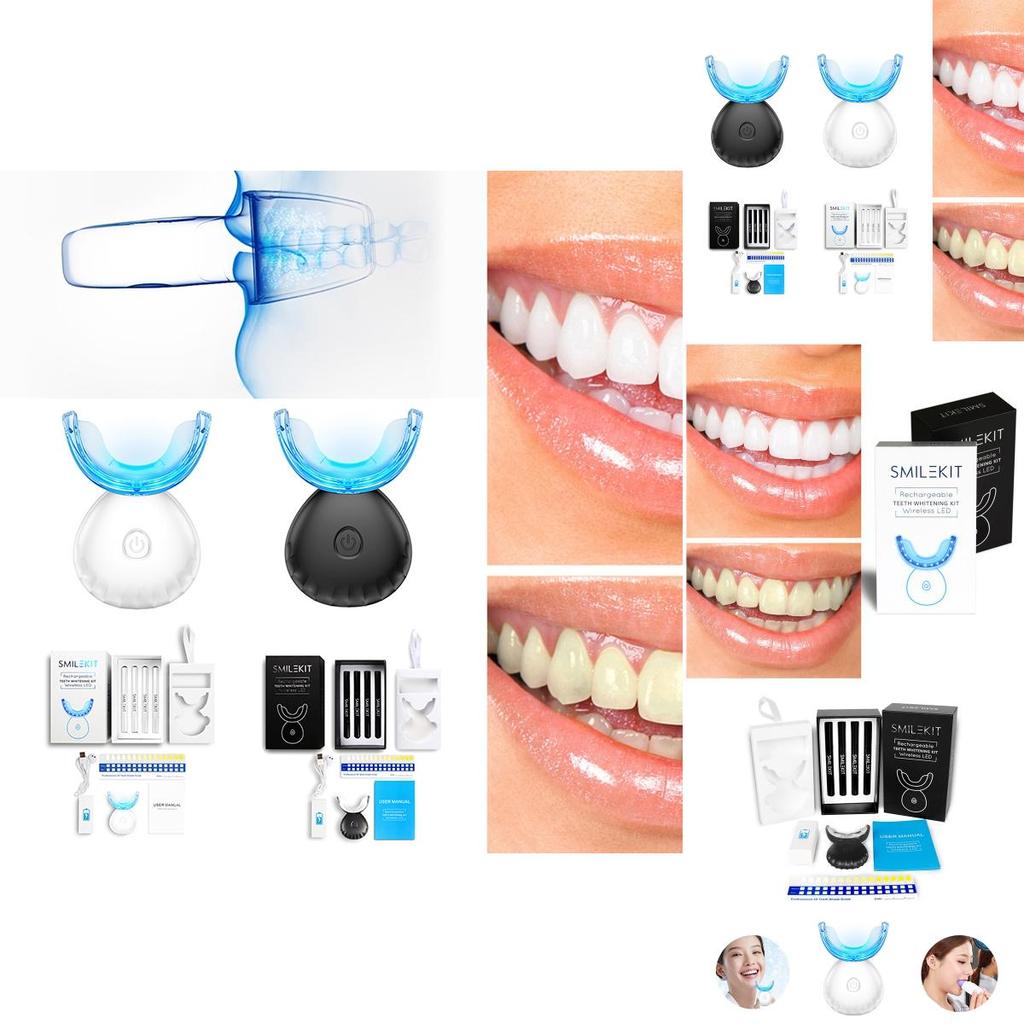 Wireless Smilekit Teeth Whitening Lamp Kit Rechargeable Enamel Safe For Home Use