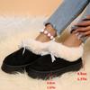 Thick Bottom Fluffy Fur Snow Boots Women 2025 Winter Warm Plush Ankle Boots with Platform Sweet Bowknot New Furry Non Slip Shoes