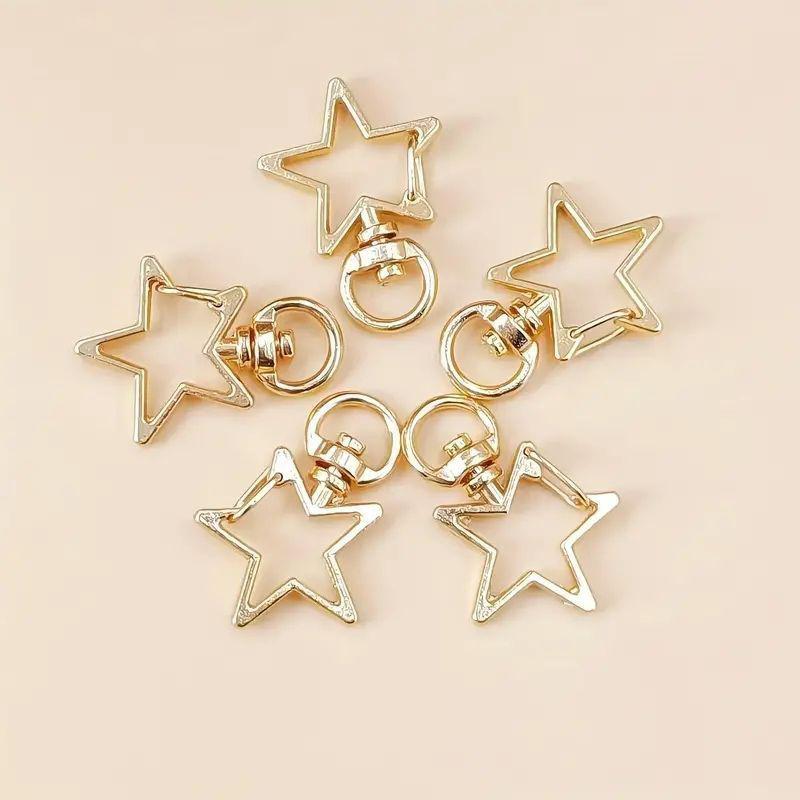 20 шт. Карабин-клип для ключей в форме звезды с пружинным зажимом и цепочкой, подвесная пряжка, открытое соединительное кольцо и металлический поворотный карабин для изготовления ювелирных изделий своими руками