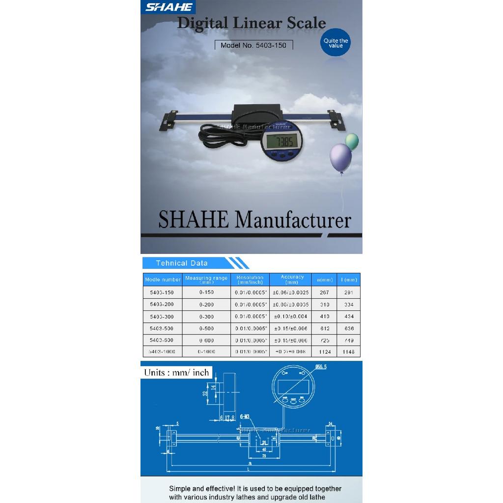 150/200/300mm Digital Readout Dro Remote Lcd Linear Scale For Milling Machines Or Lathes Machine Tools Measuring Tool