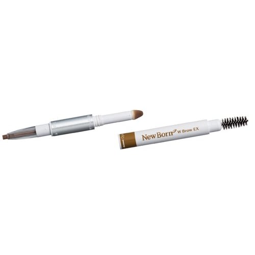New Born W Brow EX N B6 Powder & Pencil & Brush 3-Function Eyebrow Natural Brown Single Item 1 Piece (x 1)