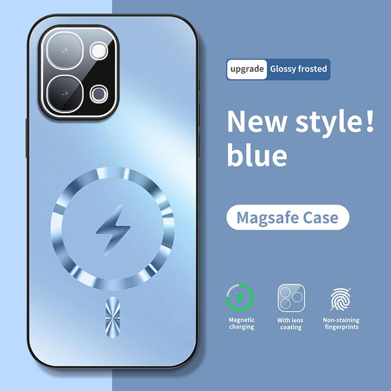 Чехол для OPPO A6 Pro Интегрированный магнитный светопоглощающий модный ледяной рисунок матовая поверхность ударопоглощающий кейс