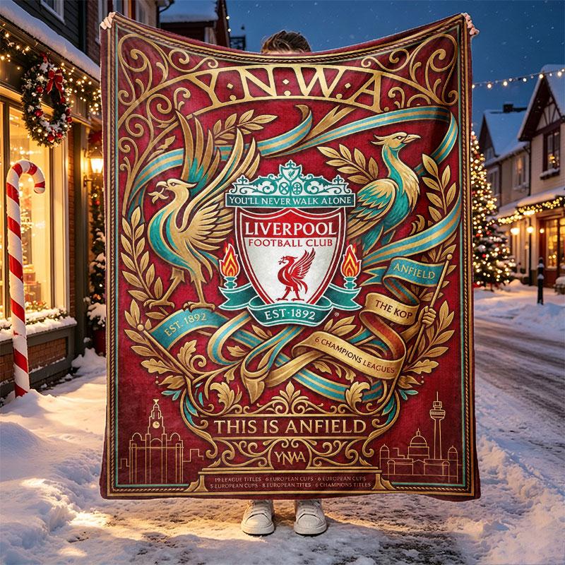 Liverpool Football Club Pattern Blanket for Home Decoration, Bed, Sofa, Car Travel, Camping, Suitable for All Seasons, Birthday Christmas Gift