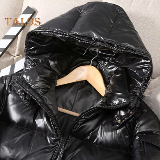 Мужское зимнее хлопковое пальто со съемным капюшоном, длинный рукав, однотонная стеганая куртка с карманами, водонепроницаемая теплая верхняя одежда