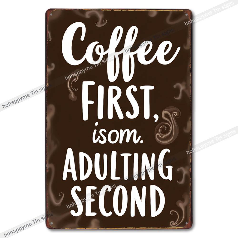 Retro Coffee Metal Tin Sign Vintage Wall Art Decor Grinder Decorative Kitchen Dining Room Home Decor Gift Idea