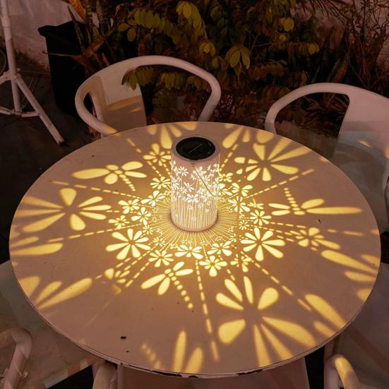 Solar Lantern Outdoor Hanging Light Hollow Pattern Design Automatic On/Off IP54 Waterproof Easy Installation Solar Outdoor Patio Light